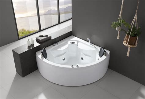 China Two Persons High Quality Acrylic Corner Whirlpool Soaking Hot Tub