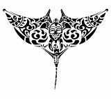 Maori Manta Stingray Polynesian Significato Raie Tatouage Ohana sketch template