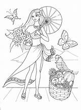 Barbie Coloring Pages Beach Print Printable Getcolorings Color sketch template