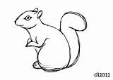 Squirrel Drawing Easy Coloring Clipart Line Outline Pages Flying Drawings Kids Printable Garden Tree Squirrels Clip Animal Leigh Deborah Statue sketch template
