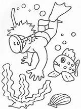 Colorir Mergulhador Mergulhando Criança Crianças sketch template
