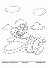Airplane Kid Aeroplane Fun Kidzezone sketch template