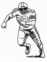 Football Player Coloring Pages Drawing Drawings Nfl Clipart Players Print Kids Printable Sports Color Printables Boys Sheets Cartoon Character Clip sketch template