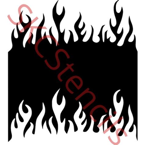 car flame stencils etsy