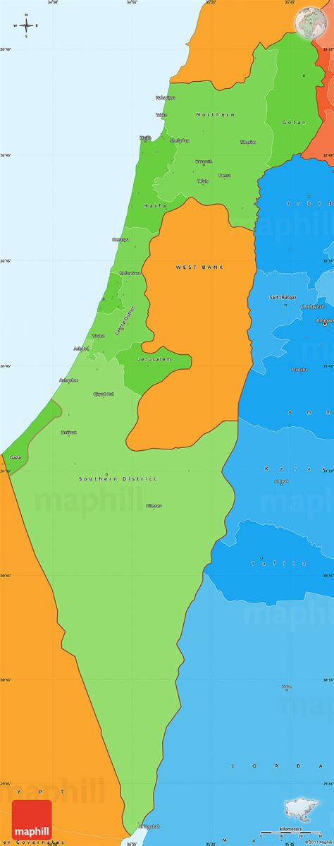 map  israel
