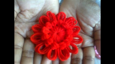 woolen flower work youtube