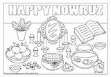 Nowruz Persian Kids Colouring Happy Year Coloring Haft Pages Seen Crafts Table Holiday Activities Sheets Choose Board Children Festival Paper sketch template