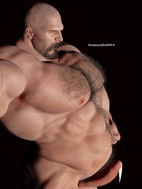 3d Gay Erotic Muscle Art Muscle Bear With Big Cock Cumming
