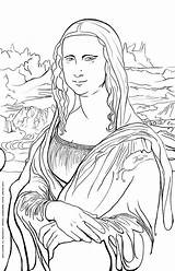 Mona Lisa Line Drawing Coloring Pages Getdrawings History sketch template
