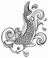 Koi Fish Japanese Drawing Tattoo Getdrawings sketch template