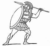 Greek Warrior Ancient Coloring Pages Drawing Soldier Spartan Clip Trojan Soldiers Sparta Athenian Warriors War Greeks Soul Drawings Personality Fighting sketch template