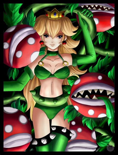 princess peach redesigned with a piranha plant power suit