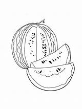 Pages Watermelon Coloring Fruits sketch template