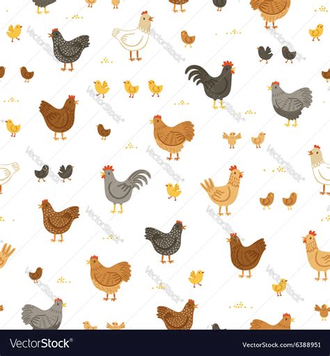 chickens  chicks seamless pattern royalty  vector