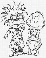 Rugrats Coloring Tommy Chuckie Pages Shirt Open Their Color Luna Cartoon sketch template