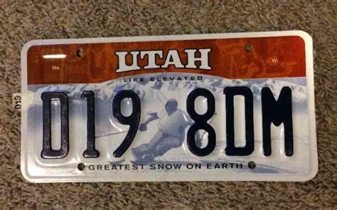 utah state license plate