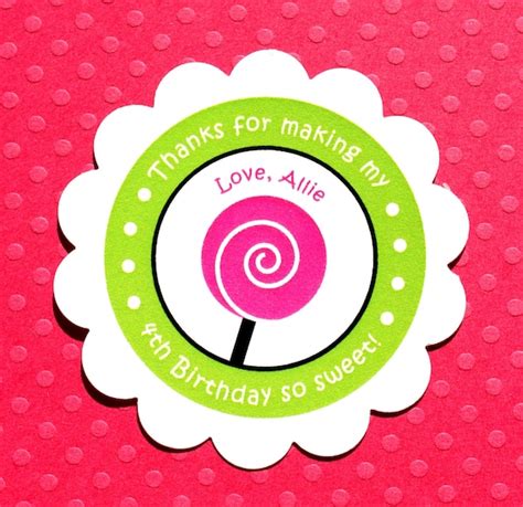 items similar  printable lollipop labels personalized birthday