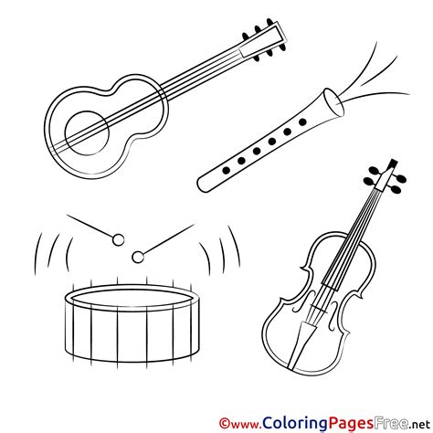 instruments kids  coloring pages