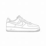 Force Air Nike Drawing Shoes Template Sneakers Sketch Ones Sketches Coloring Drawings Pages Paintingvalley Sneaker Templates sketch template