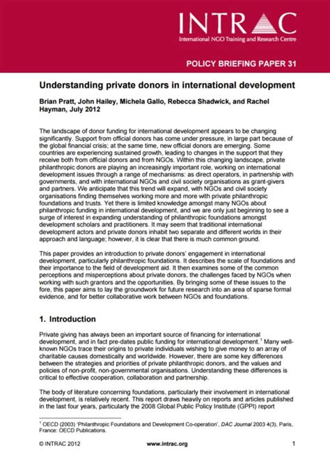 briefing paper  understanding private donors  international