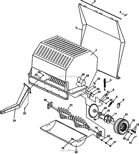 bunton bobcat ryan   lawn sweeper ls parts diagram  main parts