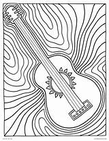 Coloring Pages Hobbies Guitar Printable Music Color Kids Adults Psychedelic Print Pop Culture Rainbow Getcolorings sketch template