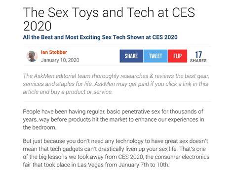 “the Sex Toys And Tech At Ces 2020” Joshua Milne Pr