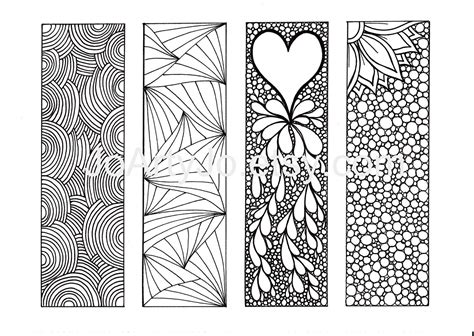 zentangle inspired art bookmarks diy printable  joartyjo  etsy