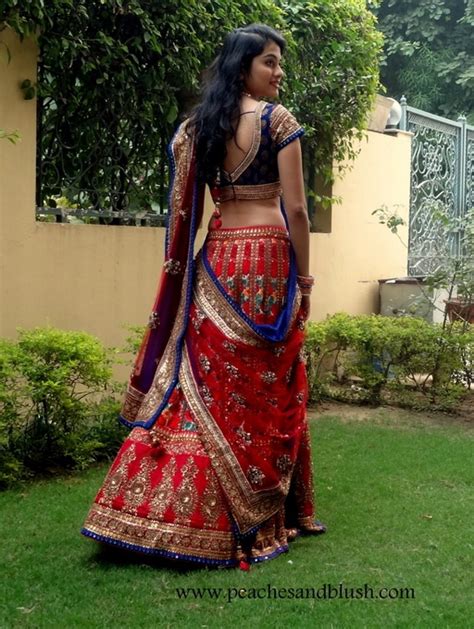 red blue lehenga lehenga choli indian shaadi bridal fashion style desi designer blouse