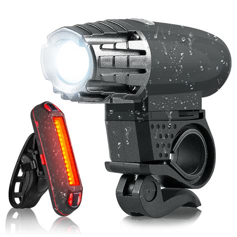 led bike light high bright usb rechargeable bicycle light set
