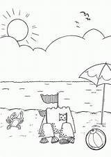 Beach Coloring Pages Preschool Printable Library Clipart sketch template
