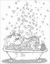Bath Kleurplaat Coloring Pages Fun Kids Splash Splish Bad Kikker Kikkers Frogs Planet Rainbow sketch template