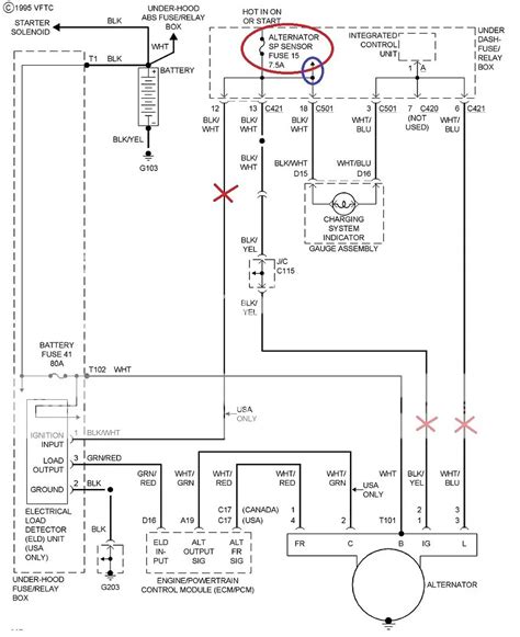 honda civic  pin alternator wiring diagram diagramwirings