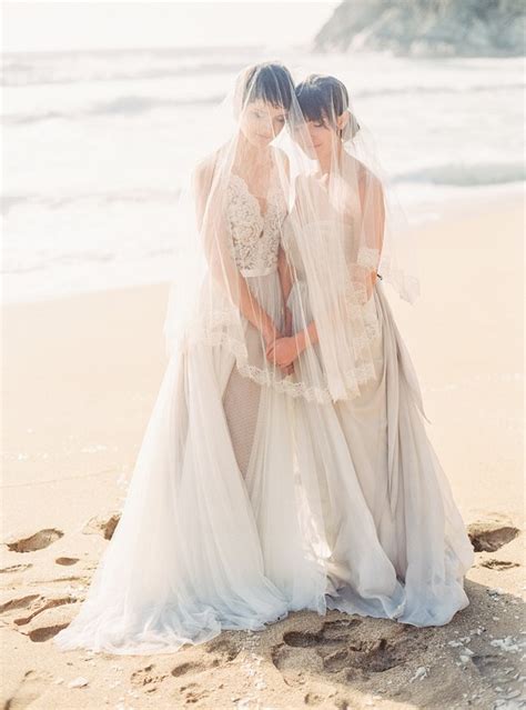 Same Sex Wedding Inspiration Two Brides At Half Moon Bay