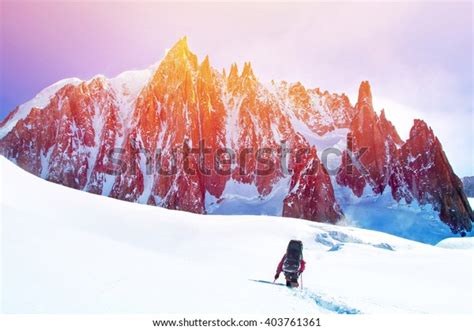 group climbers reaching summit nepal himalayas stock photo edit