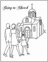 Pages Church Coloring Going Colouring Sunday School Template Sketch sketch template