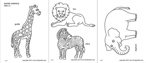 safari  african savanna animals  printable templates coloring