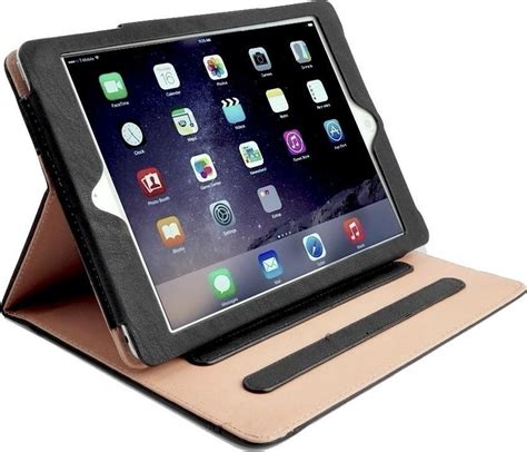 apple ipad pro    hoes zwart book case leer luxe hoesje smart cover bolcom