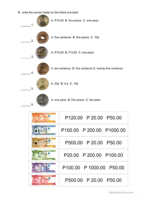 philippine money worksheet free esl printable worksheets made by teachers