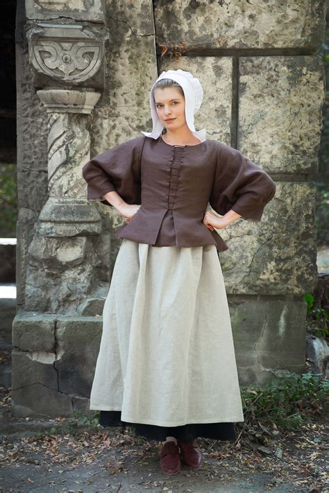 seventeenth century linen peasant costume  witch etsy