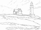 Hopper Lighthouse sketch template