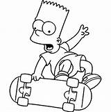 Bart Simpsons Skateboard Pintar Skateboarding Manobra Homer Animage Coloringsun sketch template