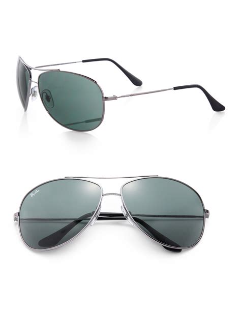 lyst ray ban wrap aviator sunglasses in gray for men