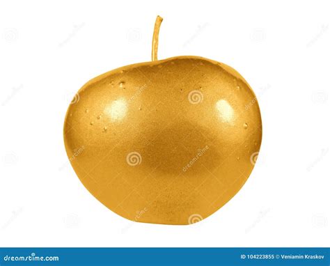 gold apple isolated stock image image  apple healthy