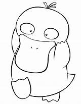 Psyduck Coloring Rowlet sketch template