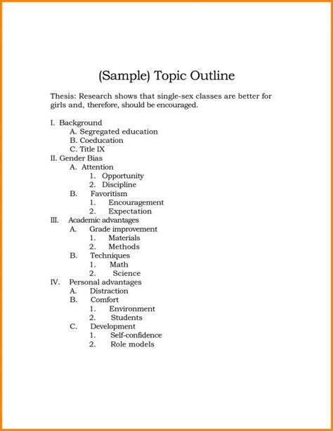outline template    outline outline format topic outline
