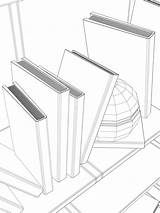 Bookcase Drawing 3d Getdrawings sketch template