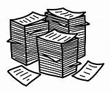 Paperwork Papers Heap Reports Pila Viejo Plumas Escritura Nau Myloview sketch template