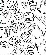 Pusheen Coloring Pages Cat Book Printable Sheets Food Kids Colouring Color Getdrawings Print Books Unicorn Cute Pizza Cats Színez Adult sketch template
