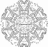 Coloring Christmas Mandala Candy Pages Adult Cane Wreath Canes Hearts Adults Teens Colouring Printable Complicated Sheets Complex Ornament Detailed Leehansen sketch template